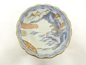 古伊万里　染付　山水　平鉢